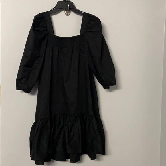 H&M black puff sleeve poplin mini dress - Picture 2 of 15